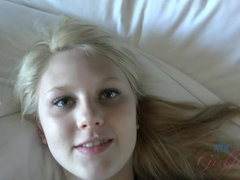 Leie, Arsch, Blondine, Fussjob, Freundin, Muschi, Dürr, Titten