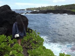 素人, ビーチ, 指いじり, 彼女, 手コキする, アウトドア, のぞき, 濡れ