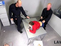 Watch Cindy Shine get used by two security guards in a hot 4K video