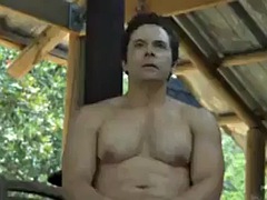 美女, デカパイ, ブロンド, 茶髪の, グループ, 怪物, ヌーディスト, 三人