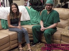 Aria Nicole has fun with the ultrasound during her medical exam