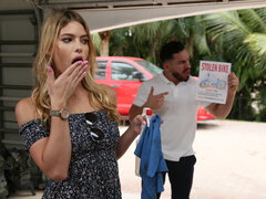 18 ans, Sucer une bite, Robe, Lunettes, Talons, Chevaucher, Adolescente, Nénés