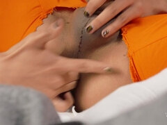 アナル, お尻, 顔射, 牢屋, オナニー, シーメール, オッパイの, ユニフォーム