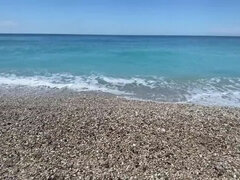 Verga grande, Tetas grandes, Bikini, Pareja, Europeo, Enorme, Al aire libre, Público