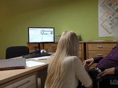 Vorstellungsgespräch, Tussi, Blondine, Geld, Büro, Student, Jungendliche (18+)