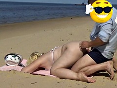 Amateur, Anal, Plage, Blonde, Mère que j'aimerais baiser, De plein air, Public, Épouse