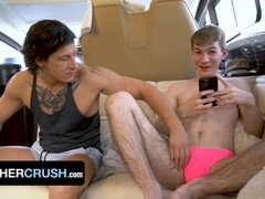 アナル, お尻, デカチン, 兄弟, ゲイ, シゴき, コキ, タトゥー