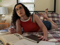 Dormitorio, Mamada, Estilo perrito, Gafas, Peludo, Lamidas, Montar, Estudiante