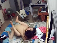 a husband humps his wife at home