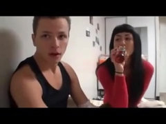 Enthousiasteling, Bruinharig, Slaapzaal, Huisgemaakt, Student, Tiener, Trio, Webcamera