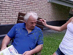 Grandpa fucks teen, female, hardcore