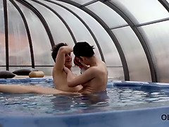 Enticing brunette seduced by GFs old dad