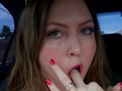 素人, デカ尻, 車, 指いじり, オナニー, アウトドア, 一人, ストリッピング