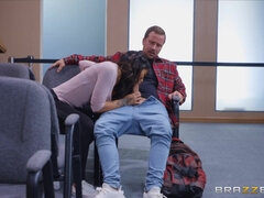 Sexy Asian girl shares hard prick with bosomed ladycop