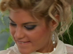 Cfnm, Bekleidet, Spermaladung, Hundestellung, Frau, Handjob, Strumpfhose, Muschi
