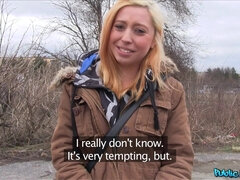 Innocent Redhead Teen Bends Over For Cash - outdoor sex for money