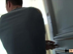 Justine gets sodomized by a worker in the absence of her husband