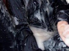 Blasen, Hardcore, Latex, Masturbation, Höschen, Satin, Abendanzug, Nass