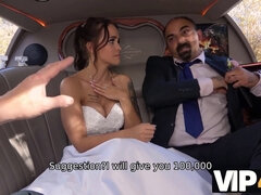 Pijpbeurt, Bruinharig, Naakte man aangeklede vrouw, Jurk, Hd, Tatoeage, Bruiloft, Vrouw