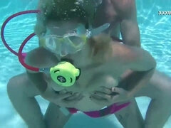 ブロンド, チン, ハードコア, Hd, 水中