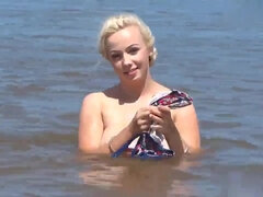 Chica, Playa, Tetas grandes, Rubia, Madres para coger, Al aire libre, Solo, Tetas