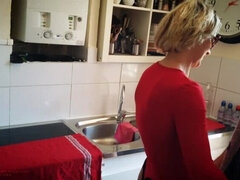 Enthousiasteling, Grote kont, Stel, Huisgemaakt, Rijpe lesbienne, Natuurlijke tieten, Orgasme, Zoon