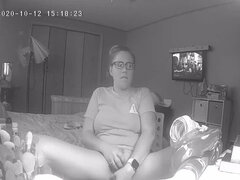 Gros seins, Plantureuse, Attrapée, Masturbation, Criant, Adolescente, Vibromasseur, Voyeur