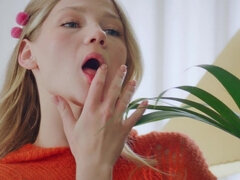 Lieveling, Blond, Vrouw, Vingeren, Hd, Russisch, Tiener, Nat