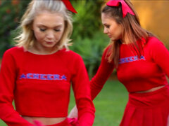 Gros seins, Pom pom girl, Famille, Groupe, Lesbienne, Chatte, Adolescente, Nénés
