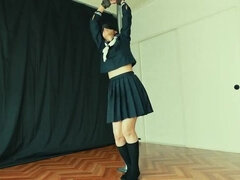 Desperate Wet Pussy Fingered in Schoolgirl Bondage - Ushirosugatanomiki