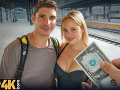 Beauté, Blonde, Mignonne, Tchèque, Européenne, Hard, Pov, Train