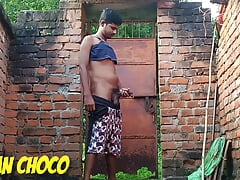 Indian boy is shaking his big cock alone and having fun. He wants an ass. His big cock wants to go in someone's ass.
