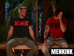 Johnny Ford gets frat on Buck Richards with fireside bondage