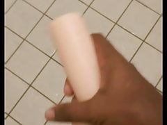 First time bbc trying fleshlight, my dick broke it though