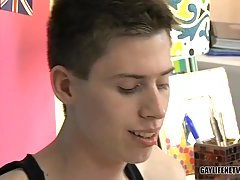 Teen sucks a lollipop during anal stuffing