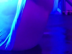 Undressing Humid Neon Cut-Offs and Demonstrating Lovely Bum