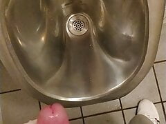 Cum in public restroom urinal