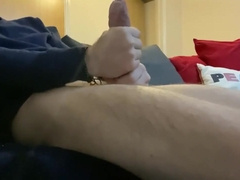 Nasty Heterosexual Man with Yam-Sized Stiffy Milks Rock-Hard over Nude Bod