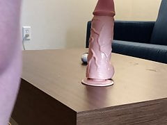 Huge Anal dildo ride And cum