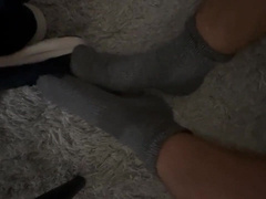 Perspiring Sloppy Gym Boots Soles Socks Shoeless Sole Fetish Have Fun & Idolize