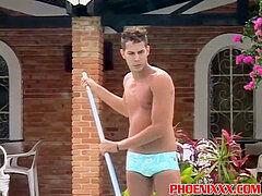 Buff Brazilian hunk big stiffy deep in rigid in playmates ass