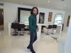 Latino real estate agent Dante facialized by customer in POV