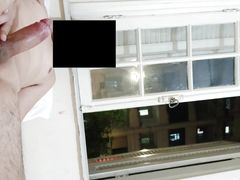 Risky masturbation flashing at open window front neighborhood 2