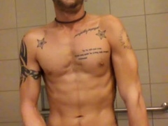 Public Rest Room Wank off (Colt Naughty toying with his 7 inch Penis)