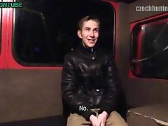 Snowboarders paid by the truck driver to give themselves a blowjob at night