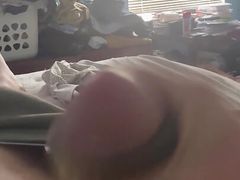 Thick Cock Stroked with Cock Sleeve Cumshot