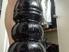 XXL wrecking ball dildo anal destruction and cleanup up