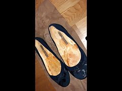 Cum on GF Blue Flat Ballerinas (10. Shot)