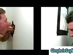 Amateur guy gives straight dude a blowjob in a glory hole