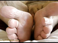 Coach Karl's bare feet with his bare balls